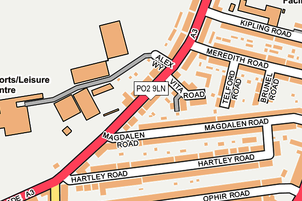 PO2 9LN map - OS OpenMap – Local (Ordnance Survey)