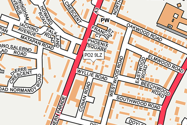 PO2 9LZ map - OS OpenMap – Local (Ordnance Survey)