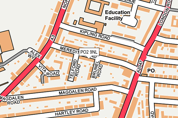 PO2 9NL map - OS OpenMap – Local (Ordnance Survey)