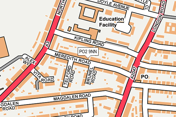 PO2 9NN map - OS OpenMap – Local (Ordnance Survey)