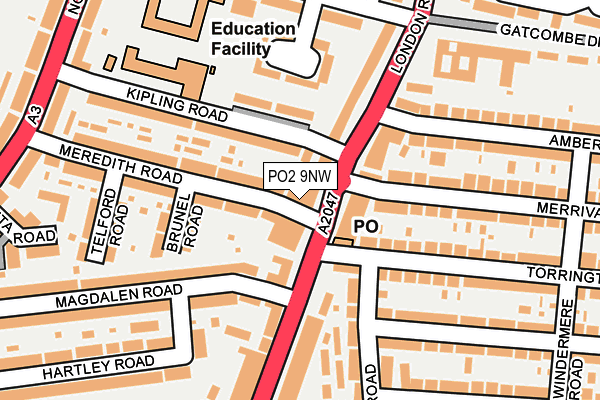 PO2 9NW map - OS OpenMap – Local (Ordnance Survey)