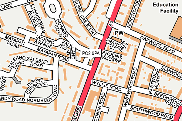 PO2 9PA map - OS OpenMap – Local (Ordnance Survey)