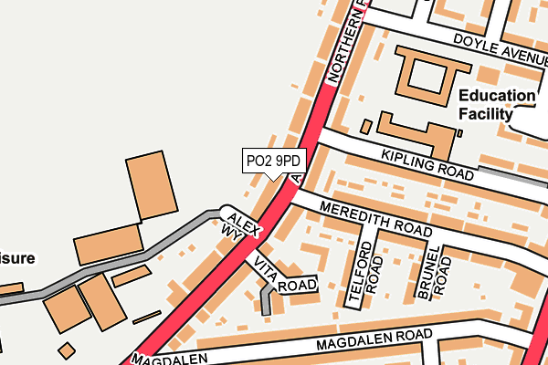 PO2 9PD map - OS OpenMap – Local (Ordnance Survey)