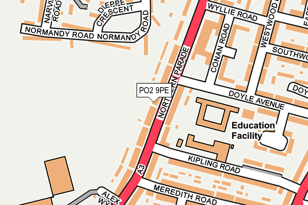 PO2 9PE map - OS OpenMap – Local (Ordnance Survey)