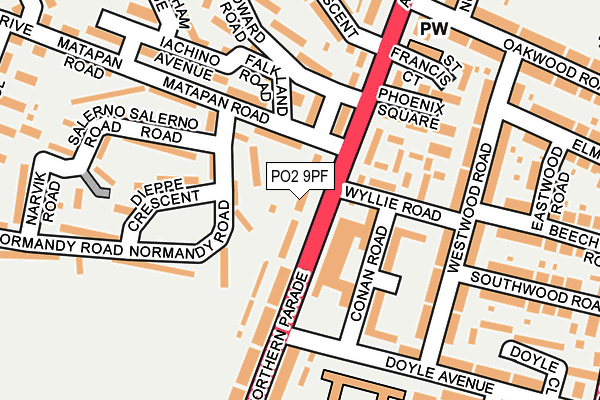 PO2 9PF map - OS OpenMap – Local (Ordnance Survey)