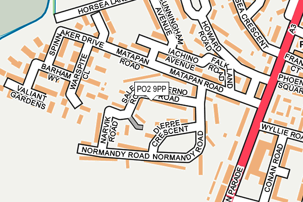 PO2 9PP map - OS OpenMap – Local (Ordnance Survey)