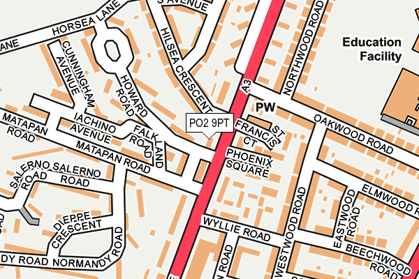PO2 9PT map - OS OpenMap – Local (Ordnance Survey)