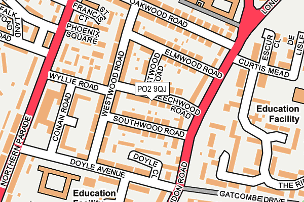 PO2 9QJ map - OS OpenMap – Local (Ordnance Survey)