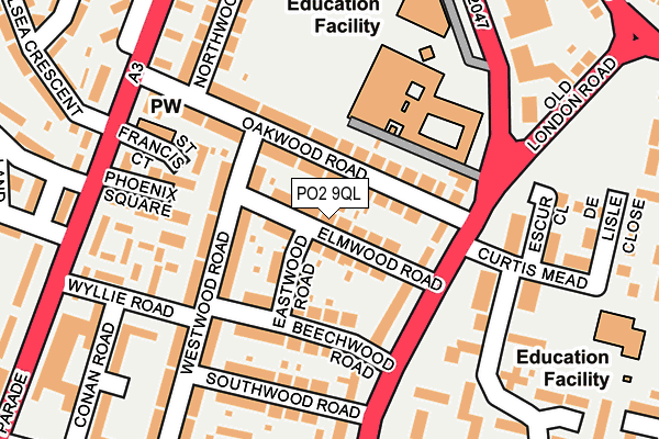 PO2 9QL map - OS OpenMap – Local (Ordnance Survey)