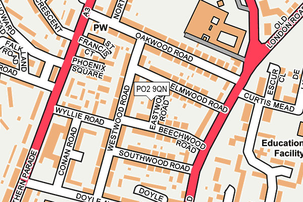 PO2 9QN map - OS OpenMap – Local (Ordnance Survey)