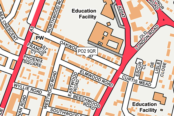 PO2 9QR map - OS OpenMap – Local (Ordnance Survey)