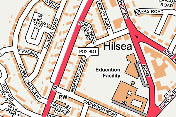 PO2 9QT map - OS OpenMap – Local (Ordnance Survey)