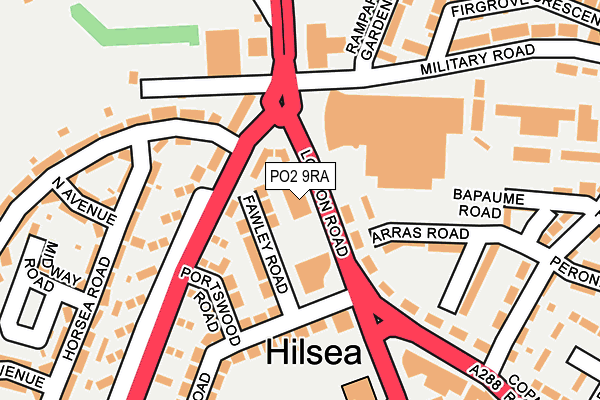 PO2 9RA map - OS OpenMap – Local (Ordnance Survey)