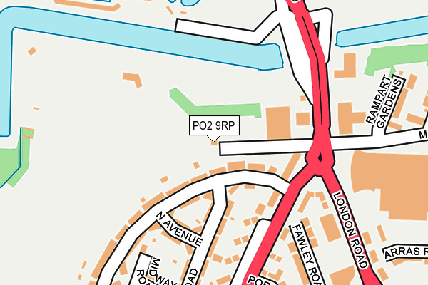 PO2 9RP map - OS OpenMap – Local (Ordnance Survey)