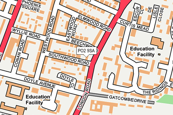 PO2 9SA map - OS OpenMap – Local (Ordnance Survey)