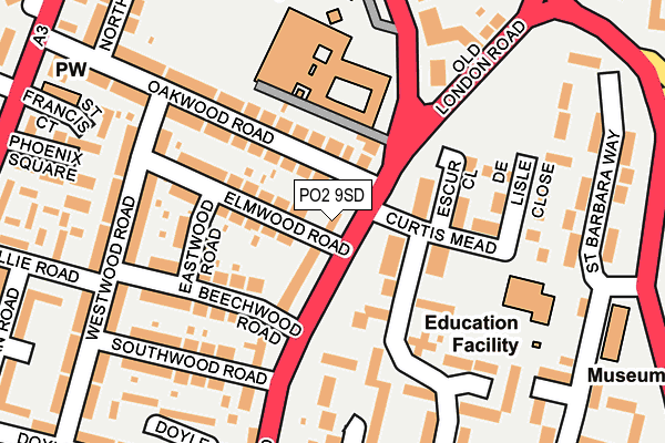 PO2 9SD map - OS OpenMap – Local (Ordnance Survey)