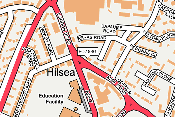 PO2 9SG map - OS OpenMap – Local (Ordnance Survey)