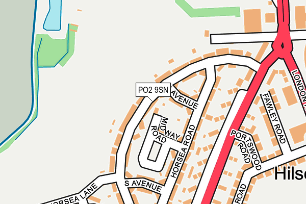 PO2 9SN map - OS OpenMap – Local (Ordnance Survey)