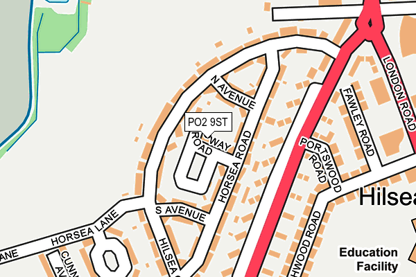 PO2 9ST map - OS OpenMap – Local (Ordnance Survey)