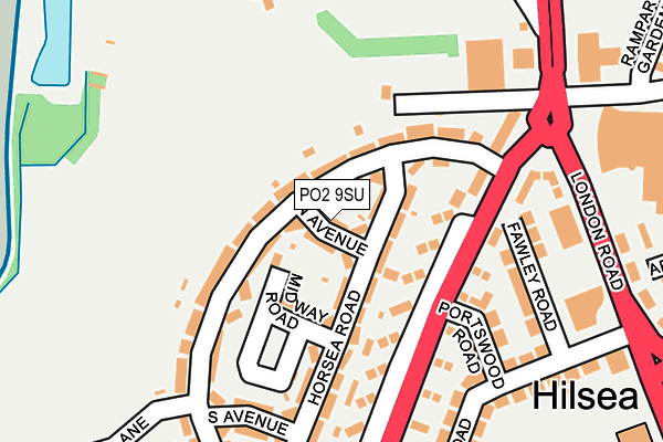 PO2 9SU map - OS OpenMap – Local (Ordnance Survey)