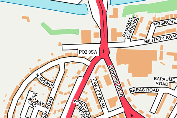 PO2 9SW map - OS OpenMap – Local (Ordnance Survey)