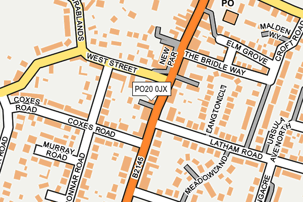 PO20 0JX map - OS OpenMap – Local (Ordnance Survey)