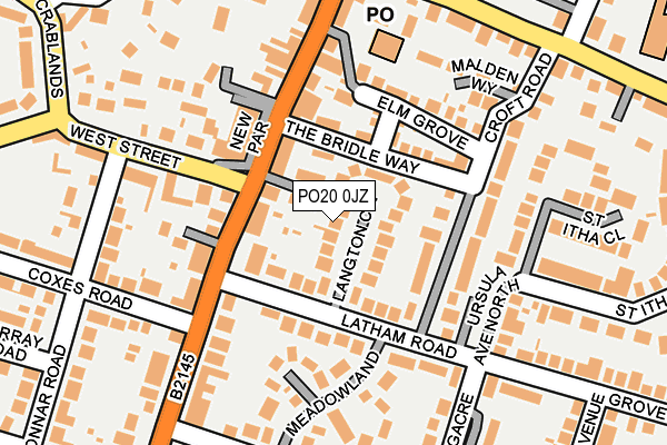 PO20 0JZ map - OS OpenMap – Local (Ordnance Survey)