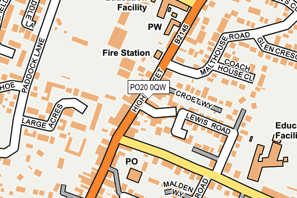 PO20 0QW map - OS OpenMap – Local (Ordnance Survey)