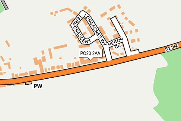 PO20 2AA map - OS OpenMap – Local (Ordnance Survey)