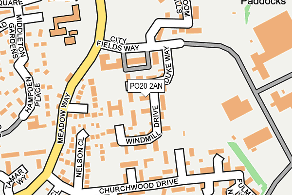 PO20 2AN map - OS OpenMap – Local (Ordnance Survey)