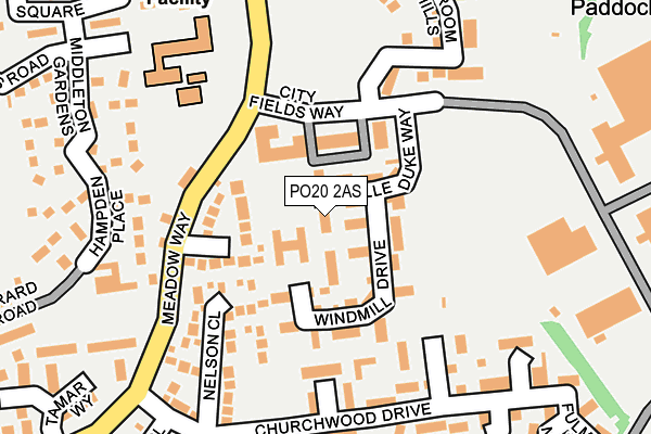 PO20 2AS map - OS OpenMap – Local (Ordnance Survey)