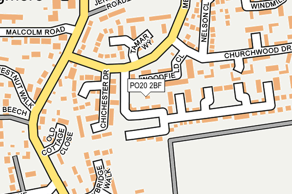 PO20 2BF map - OS OpenMap – Local (Ordnance Survey)