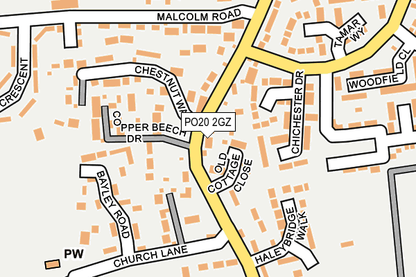 PO20 2GZ map - OS OpenMap – Local (Ordnance Survey)