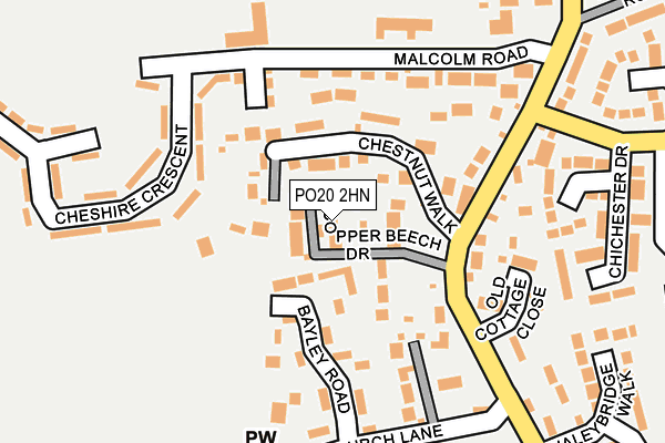 Map of COPPER BEECH DRIVE TANGMERE MANAGEMENT COMPANY LTD at local scale