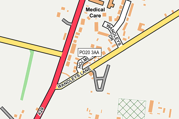 PO20 3AA map - OS OpenMap – Local (Ordnance Survey)