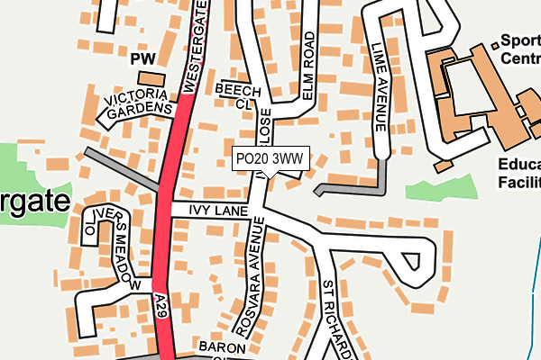 PO20 3WW map - OS OpenMap – Local (Ordnance Survey)