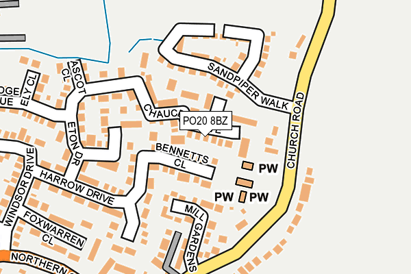 PO20 8BZ map - OS OpenMap – Local (Ordnance Survey)