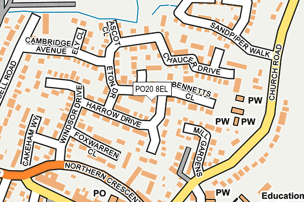 PO20 8EL map - OS OpenMap – Local (Ordnance Survey)
