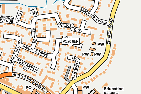PO20 8EP map - OS OpenMap – Local (Ordnance Survey)