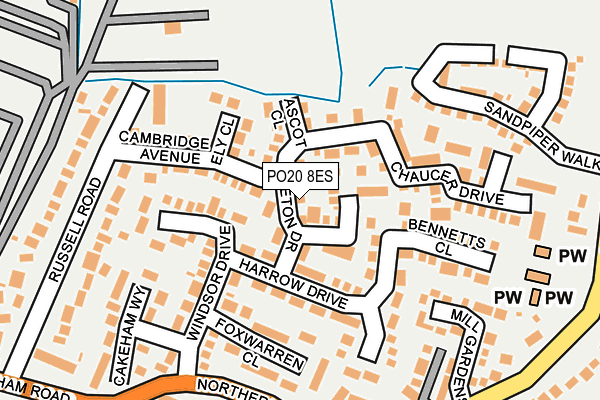 PO20 8ES map - OS OpenMap – Local (Ordnance Survey)