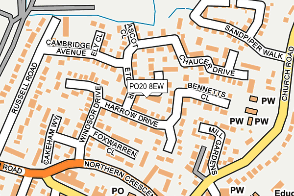 PO20 8EW map - OS OpenMap – Local (Ordnance Survey)