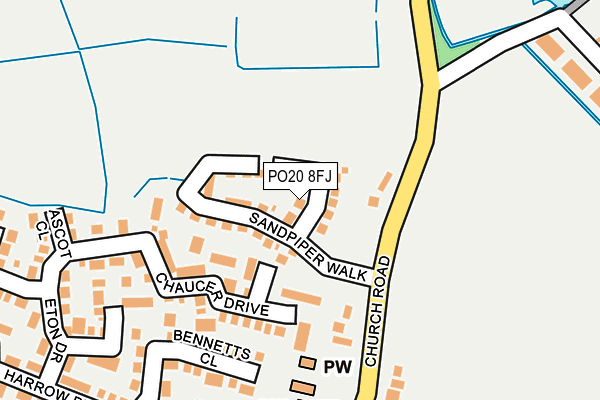 PO20 8FJ map - OS OpenMap – Local (Ordnance Survey)