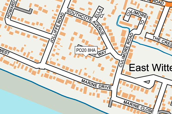 PO20 8HA map - OS OpenMap – Local (Ordnance Survey)