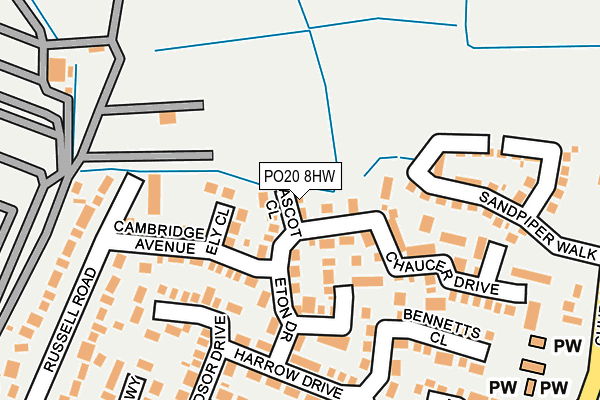 PO20 8HW map - OS OpenMap – Local (Ordnance Survey)