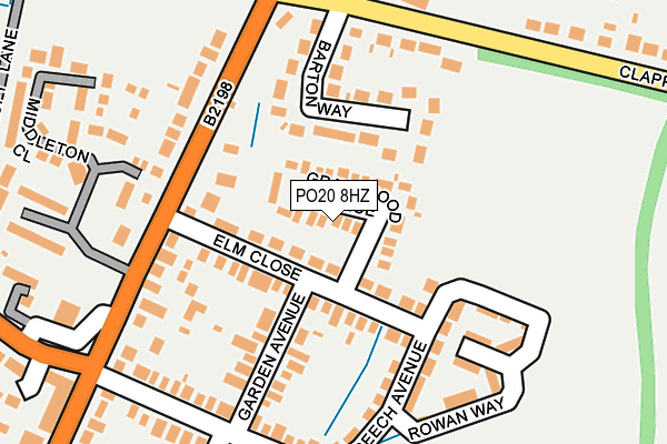 PO20 8HZ map - OS OpenMap – Local (Ordnance Survey)