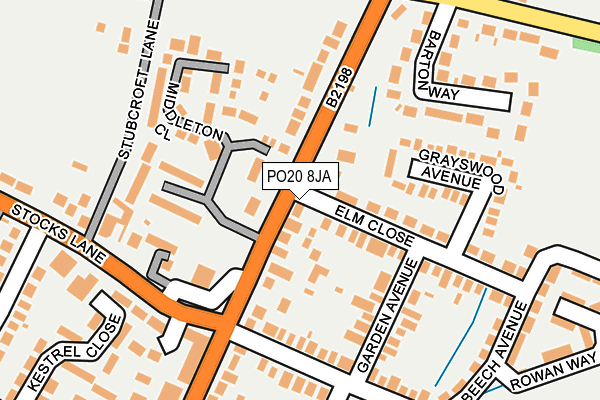 PO20 8JA map - OS OpenMap – Local (Ordnance Survey)