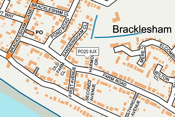 PO20 8JX map - OS OpenMap – Local (Ordnance Survey)