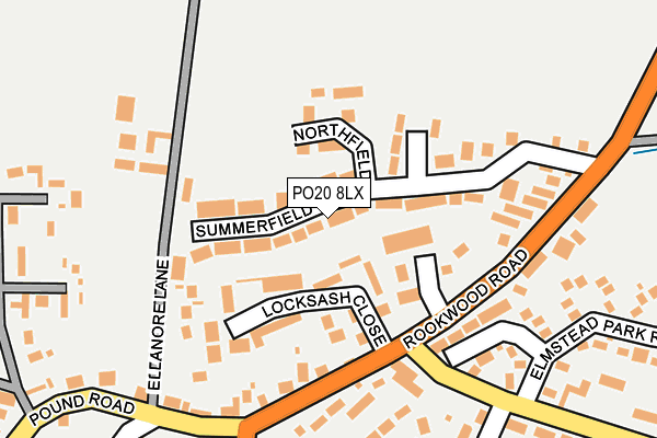 PO20 8LX map - OS OpenMap – Local (Ordnance Survey)