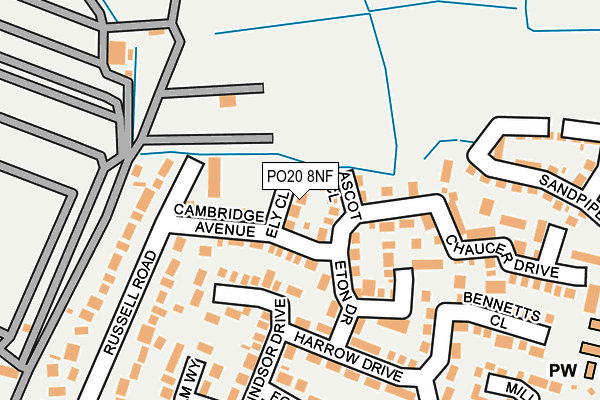 PO20 8NF map - OS OpenMap – Local (Ordnance Survey)