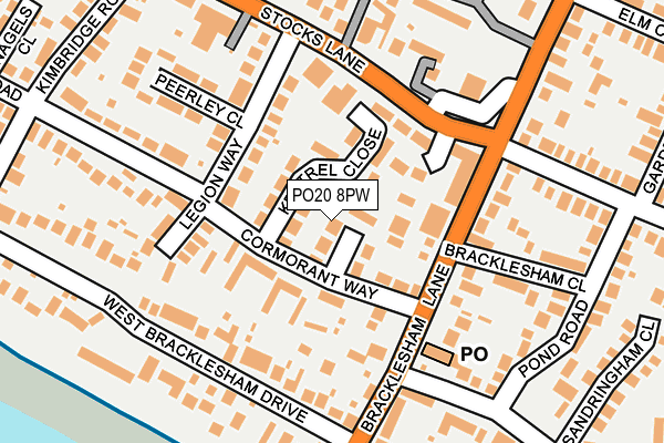 PO20 8PW map - OS OpenMap – Local (Ordnance Survey)